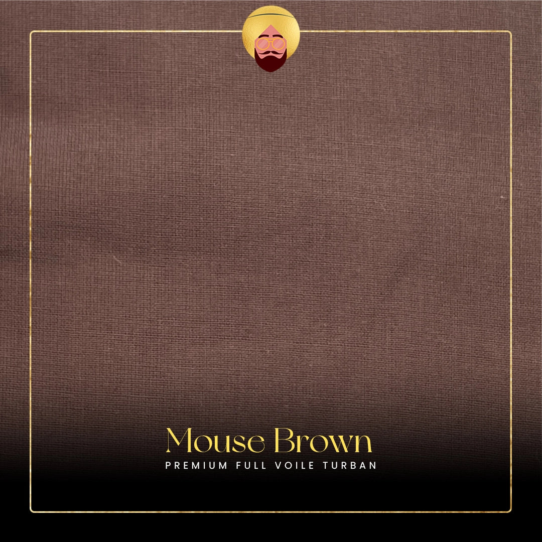 Mouse Brown | Premium Full Voile Turban