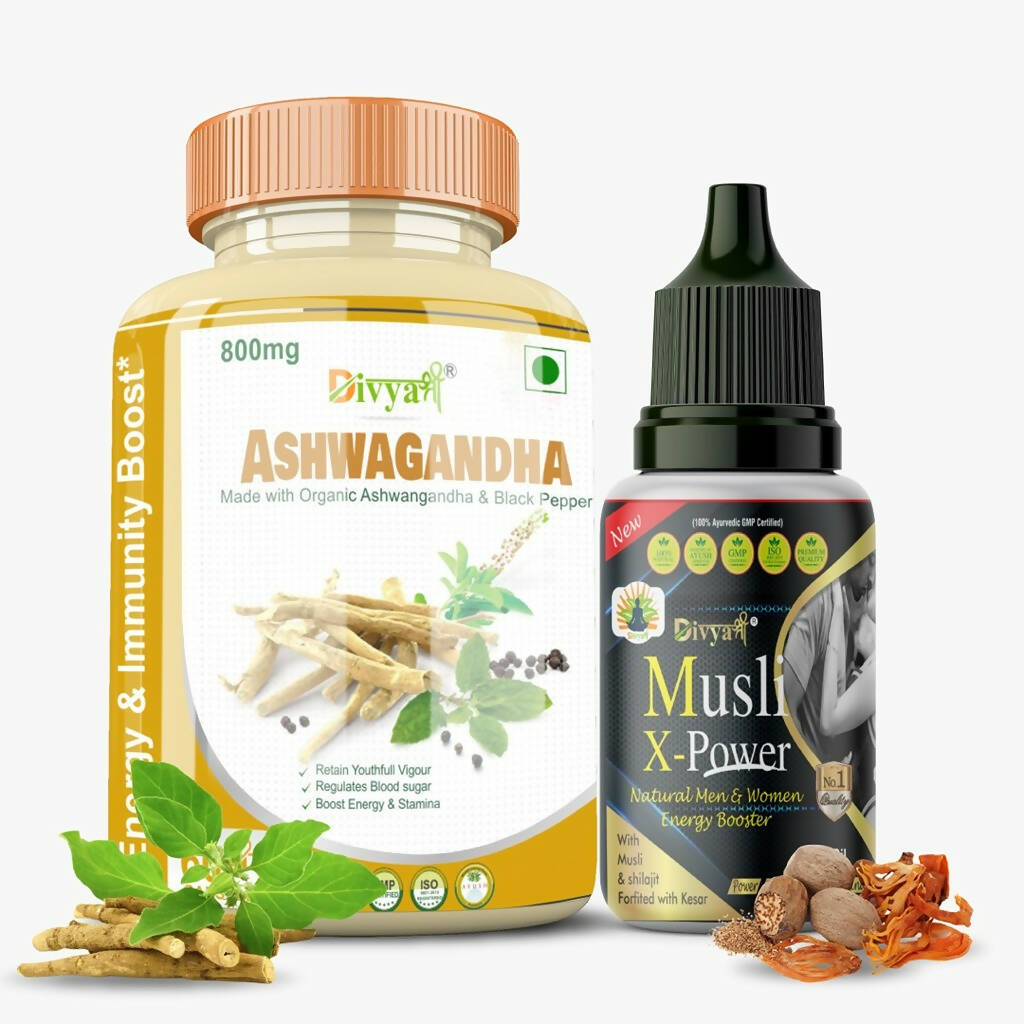 Divya Shree Ashwagandha Capsule & Musli Oil Combo