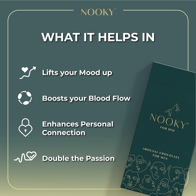 Nooky Mood Enhancing Chocolate For Men Vegan and Gluten-free - 48 gram