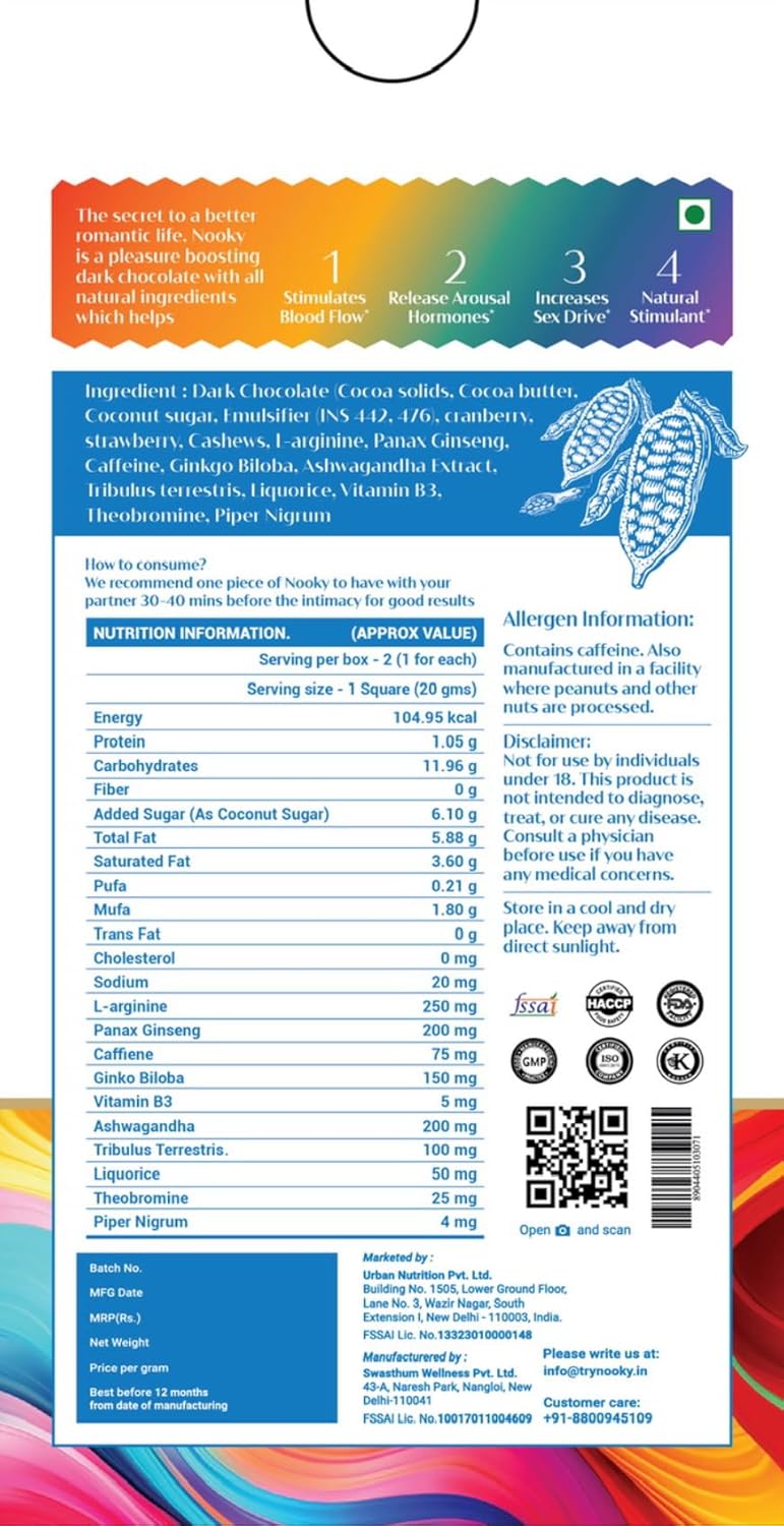 Nooky Premium Aphrodisiac Chocolate for LGBTQ+