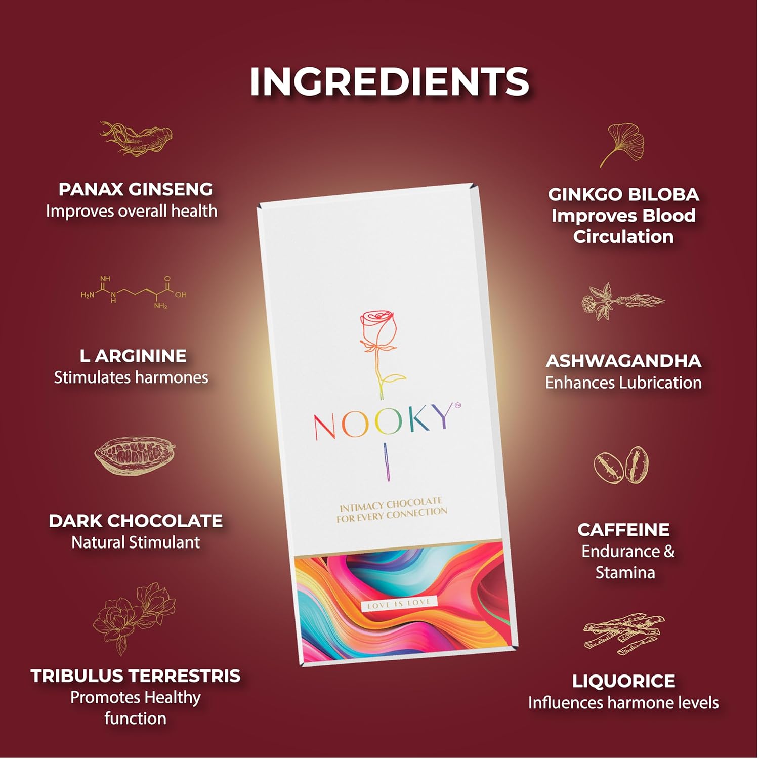 Nooky Premium Aphrodisiac Chocolate for LGBTQ+
