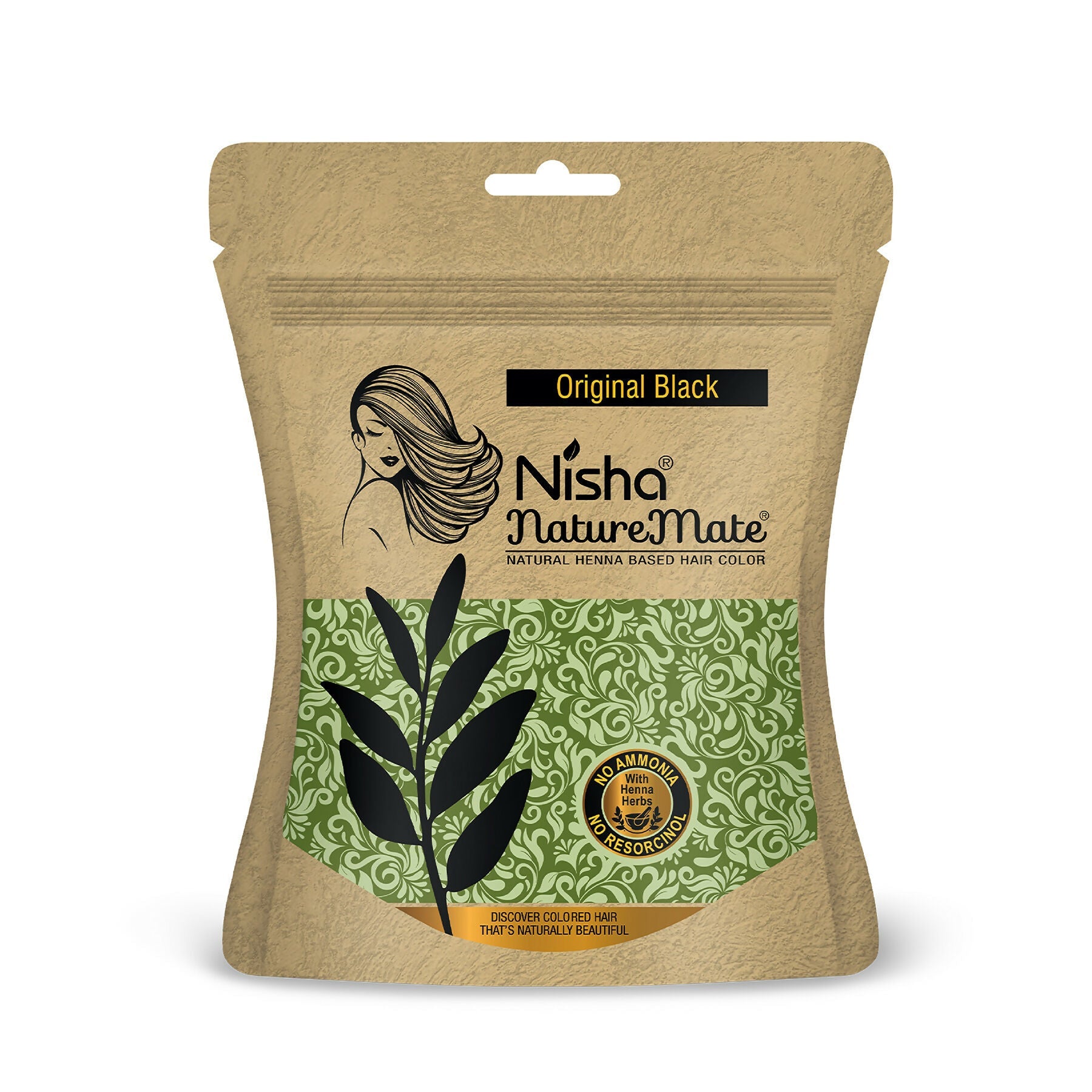Nisha Hair Colour for Women-Natural Black|100% Pure Henna-Based Powder