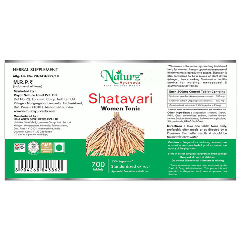 Naturz Ayurveda Shatavari Women Tonic Tablets