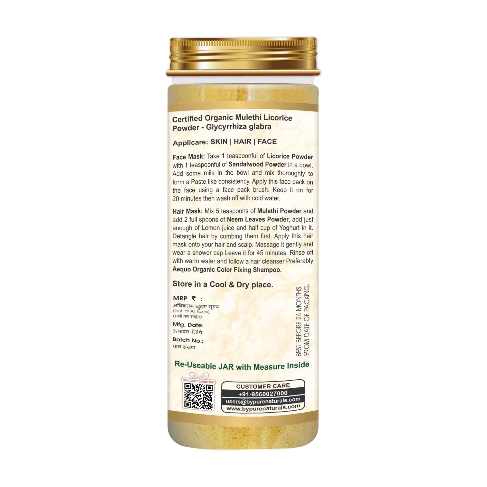 byPureNaturals Organic Mulethi Licorice Powder