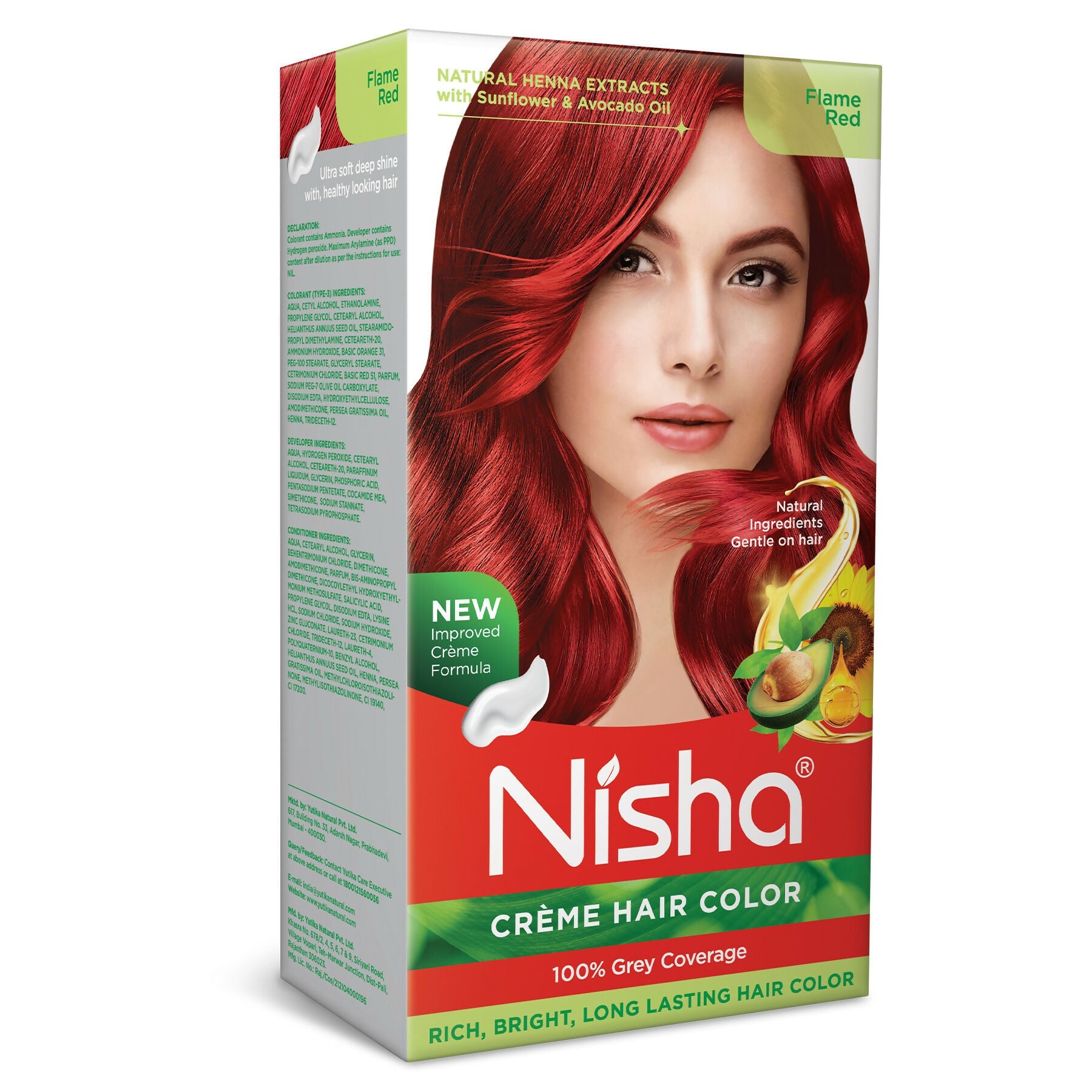 Nisha Creme Hair Color for Women - Flame Red