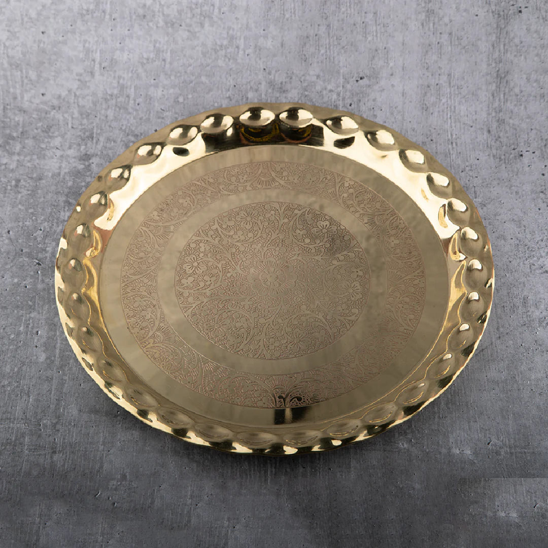 Health Smith Pure Brass Paan Thal | Brass Thali/Plate for Serving