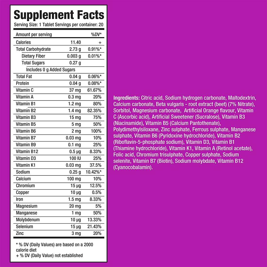 Fast&Up L-Arginine Essentials 1500 Mg & Vitalize Multivitamin Tablets - Orange Flavor