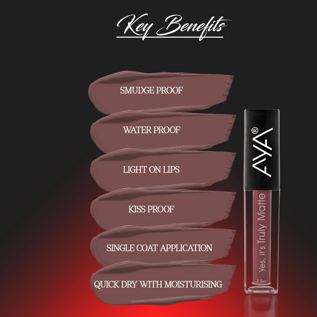 AYA Yes It's Truly Matte Liquid Lipstick - 01 Cool Nude