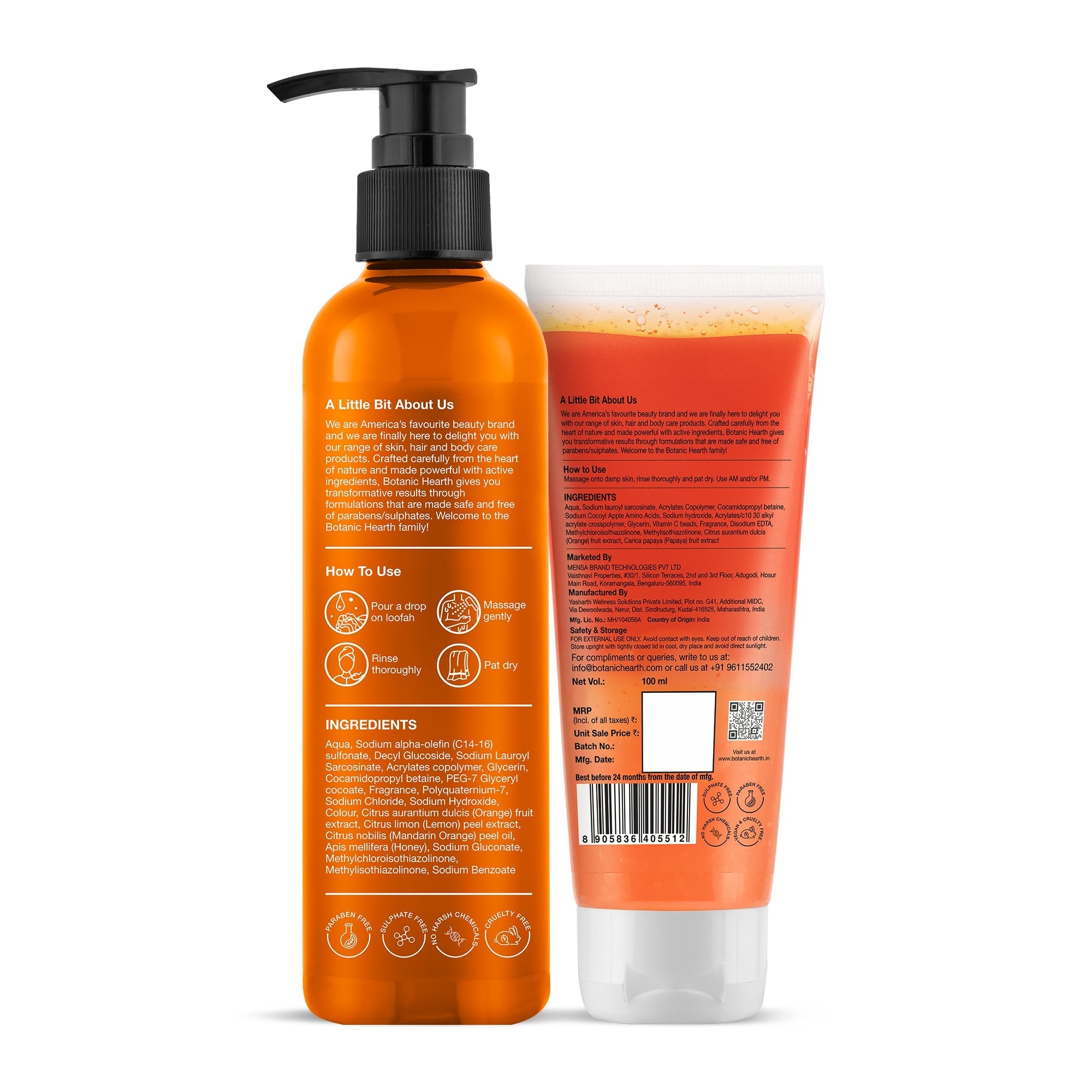 Botanic Hearth Orange Body Wash & Papaya Facewash