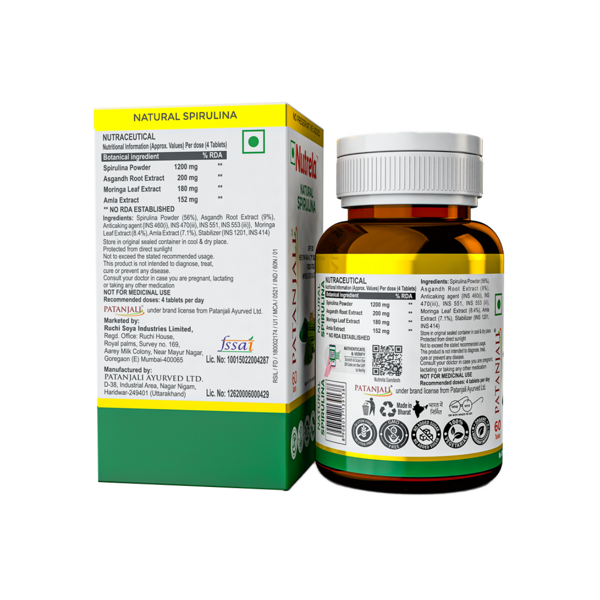 Patanjali Nutrela Spirulina Tablets with Ashwagandha