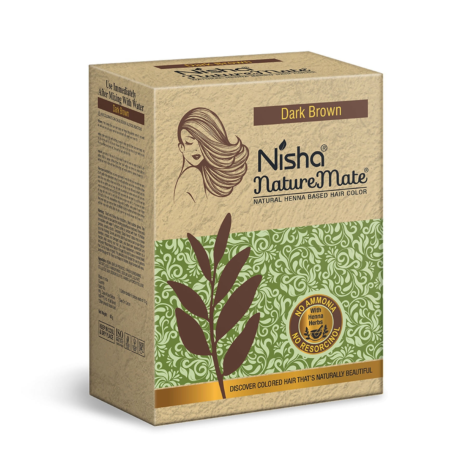 Nisha Naturemate Natural Henna-Based Hair Color - Dark Brown