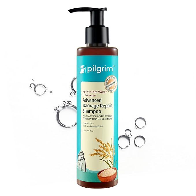 Pilgrim Korean Rice Water & Collagen Advanced Damage Repair Shampoo - 200ml