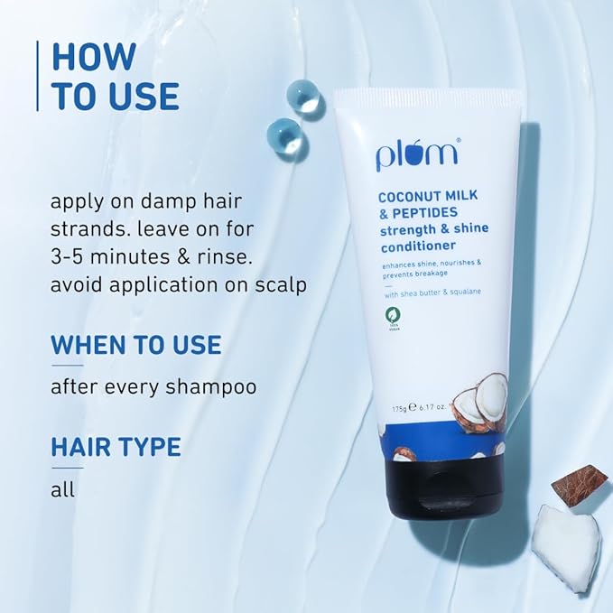 Plum Coconut Milk & Peptides Conditioner for Dull & Rough Hair 175 gms