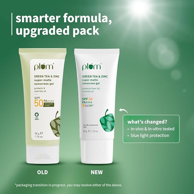 Plum Green Tea & Zinc Super-Matte Gel Sunscreen SPF 50 PA ++++ (50g)