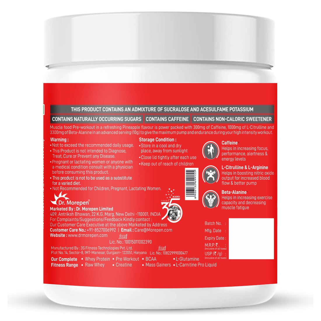 Dr Morpen Muscle Food Pre-Workout (Pineapple Play)