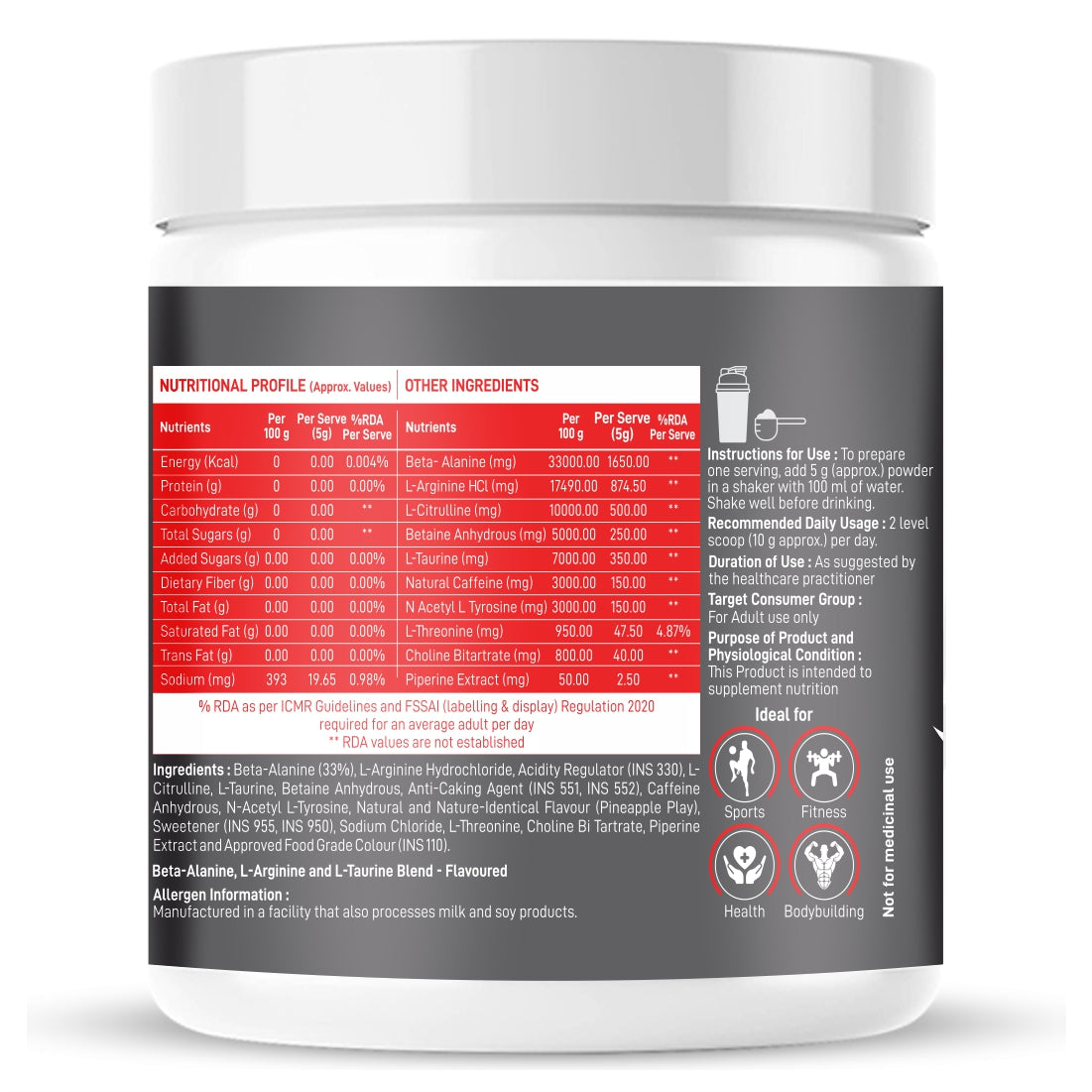 Dr Morpen Muscle Food Pre-Workout (Pineapple Play)