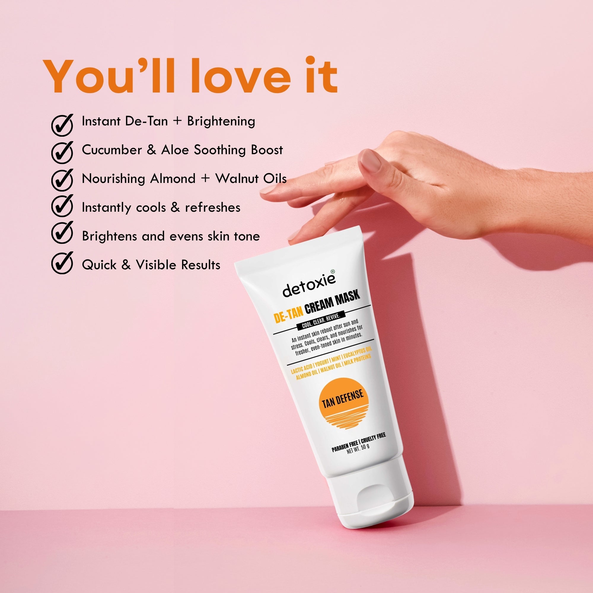 Detoxie Detan Cream Mask with Mint & Yogurt