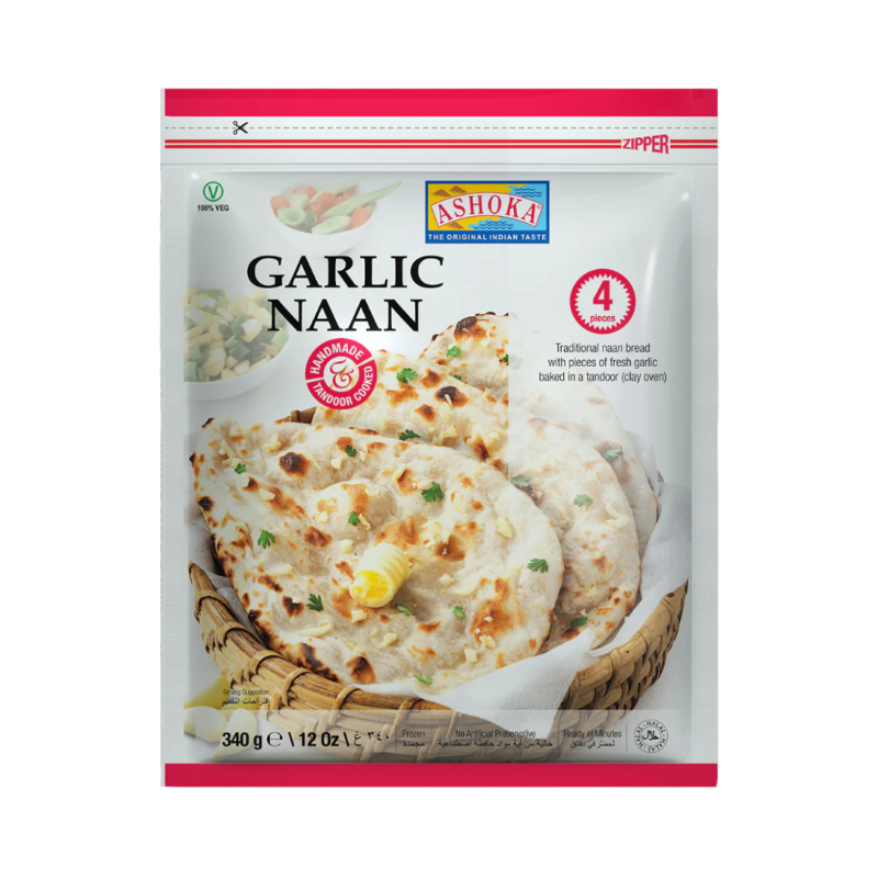 Ashoka Frozen Garlic Naan 340gm (4 pc)