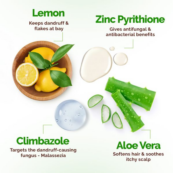 Mamaearth Lemon Anti-Dandruff Shampoo with Lemon & Aloe Vera for Itchy & Flaky Scalp