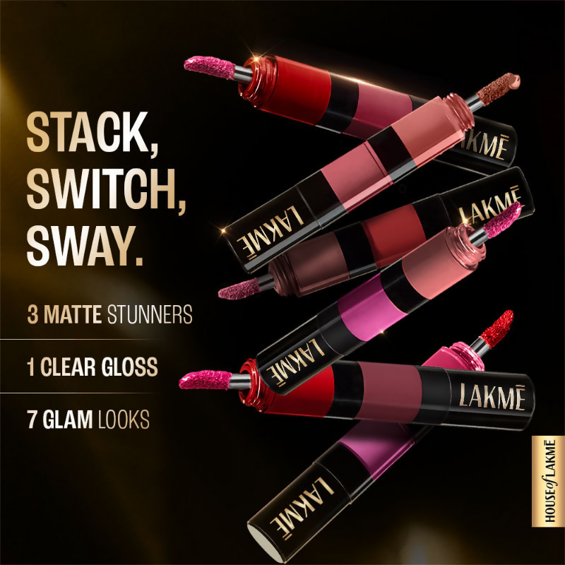 Lakme Ultimate Glam 4 In 1 Lip Stack - Evening Glam