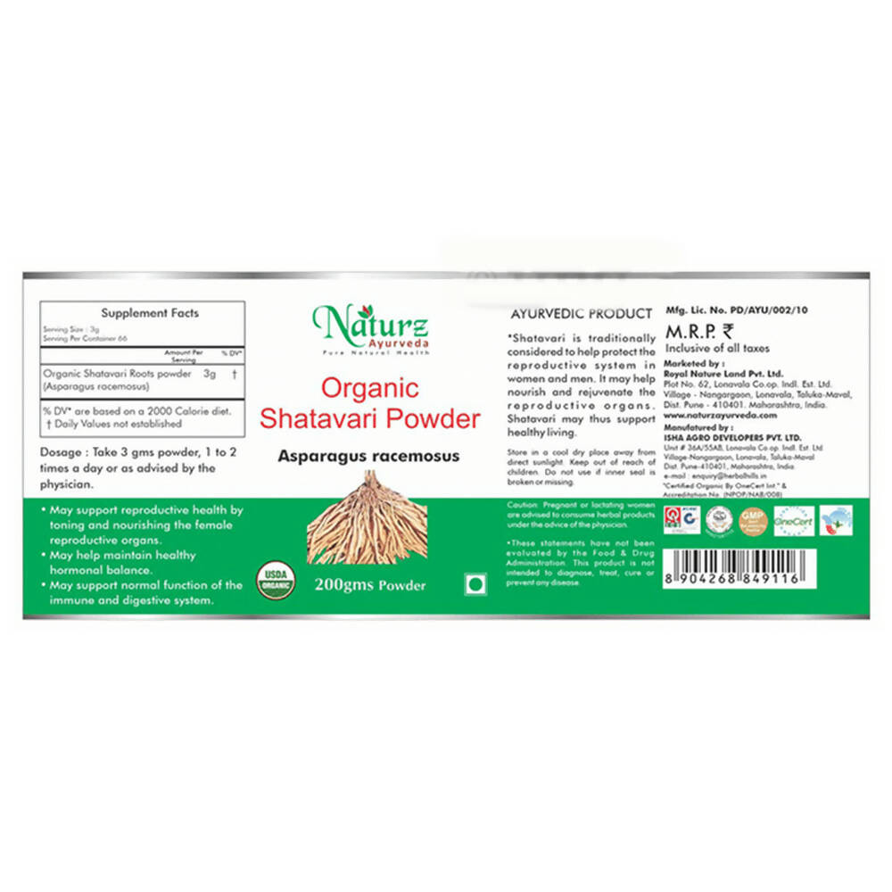 Naturz Ayurveda Organic Shatavari Powder