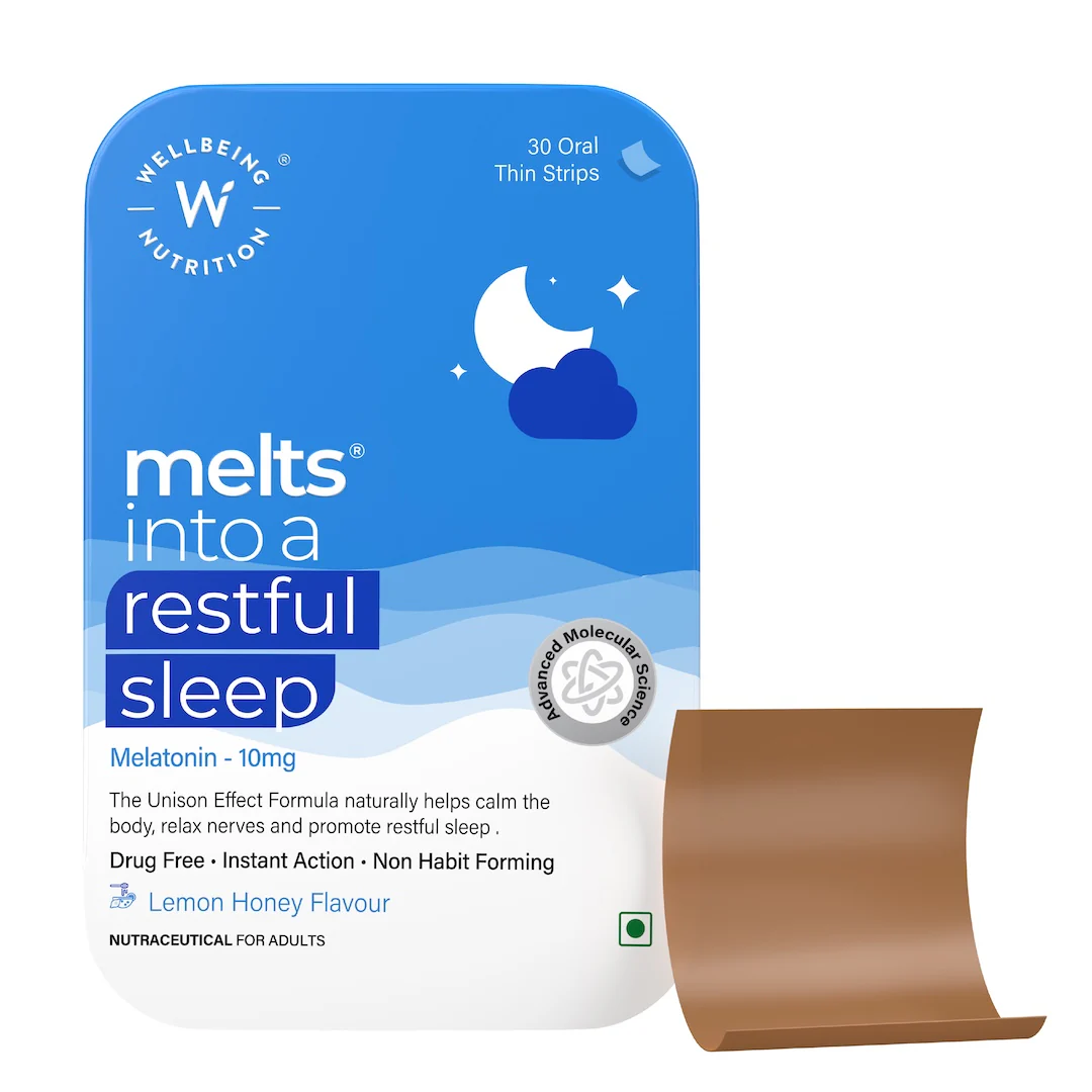Wellbeing Nutrition Melts Restful Sleep Oral Strips-Calming Chamomile Lavender Flavor
