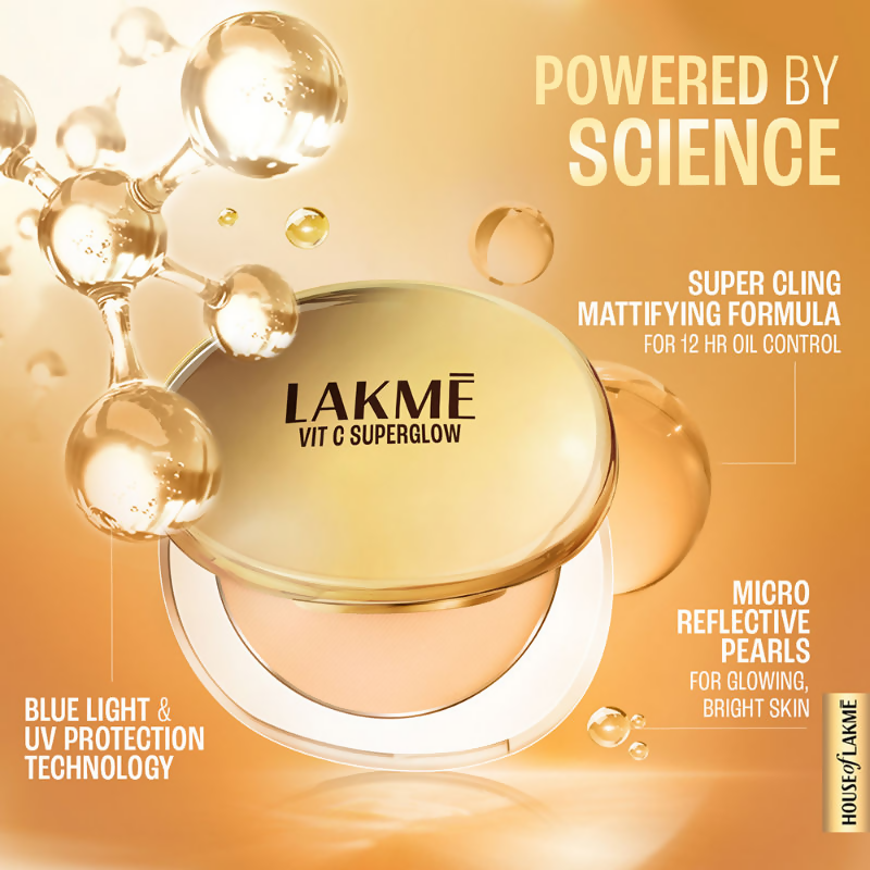 Lakme Vitamin C Superglow Skin Perfecting Compact with 1 % Vit C - Ivory