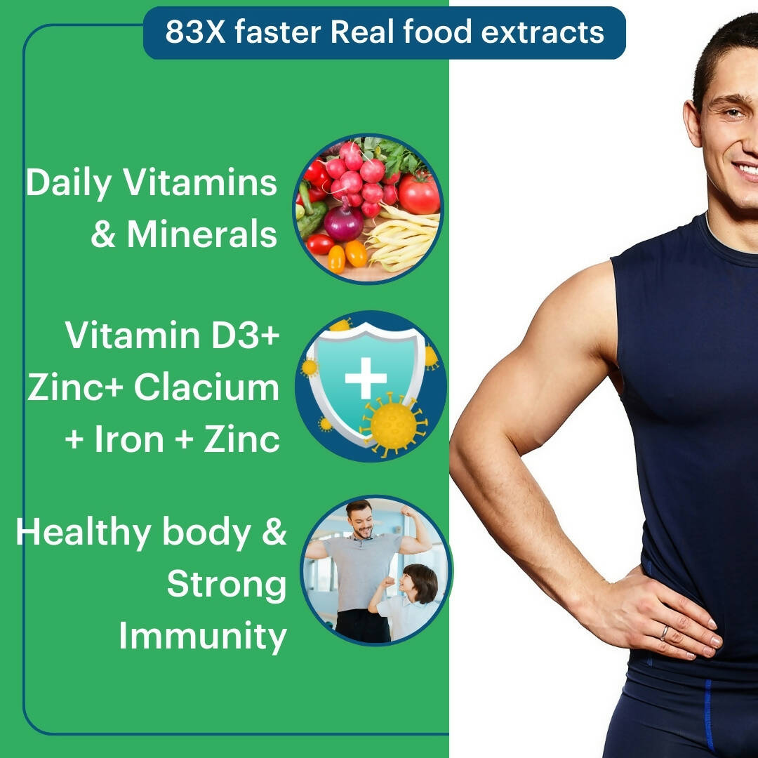 Laurik Multivitamin Tablets For Men | Vitamin A, C, D ,E With B Vitamins, Iron, Zinc & Calcium Supplements For Overall Health