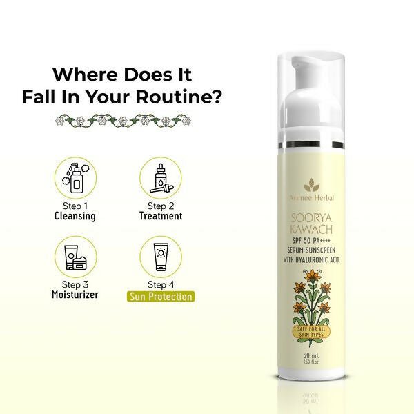 Avimee herbal Soorya Kawach SPF 50 PA++++ Hyaluronic Acid Serum Sunscreen