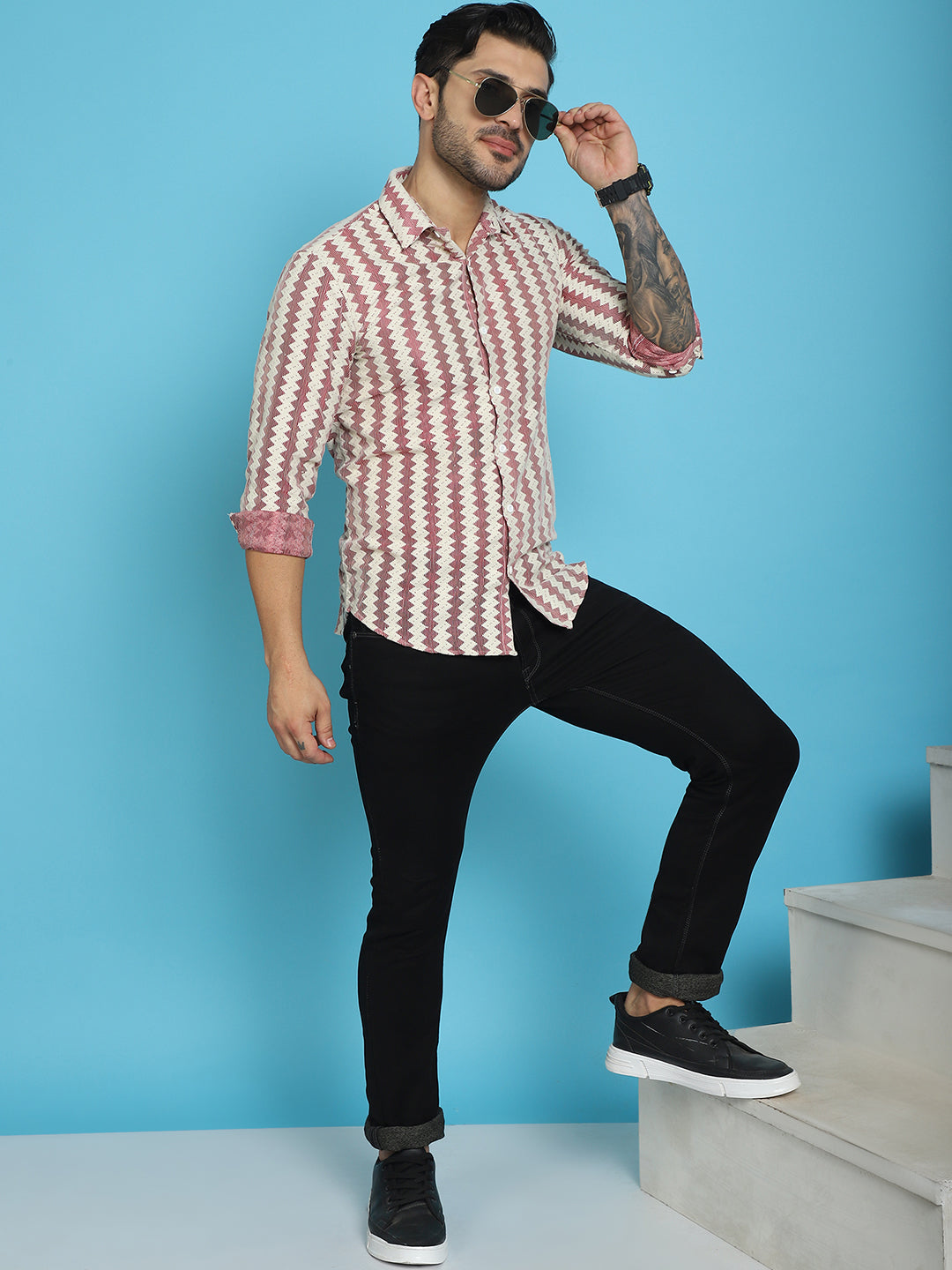 Woven Design Cotton Shirt for Men