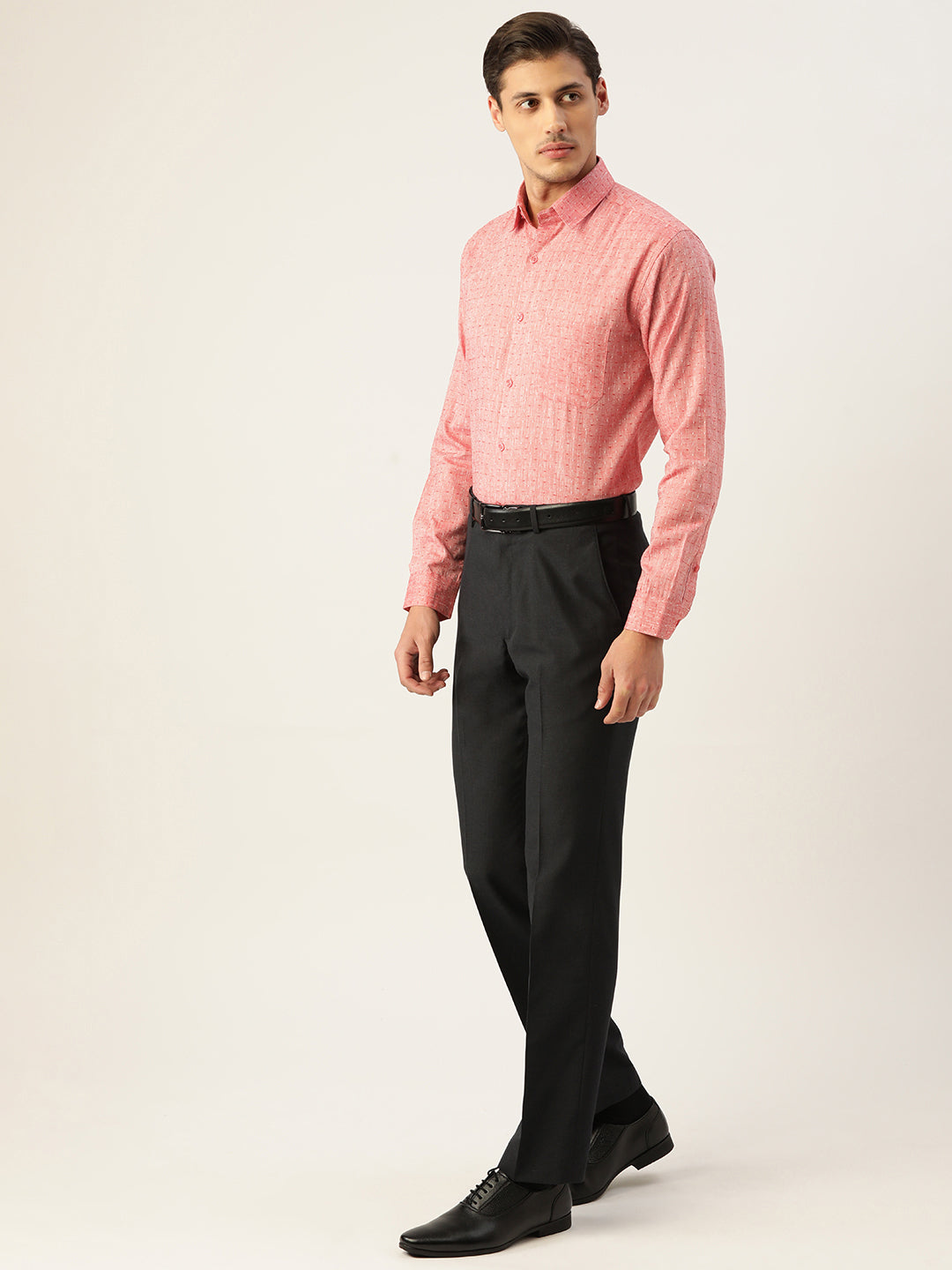 Indian Needle Men's Linen Cotton Polka Dots Formal Shirts