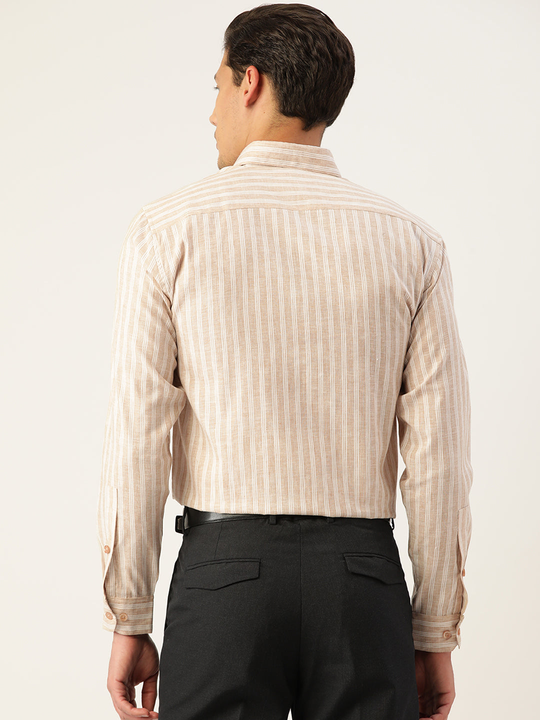 Indian Needle Men's Cotton Striped Formal Shirts