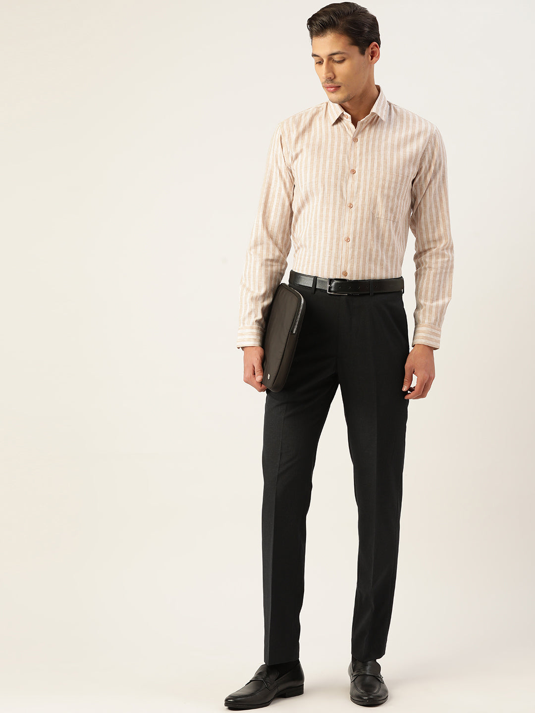 Indian Needle Men's Cotton Striped Formal Shirts