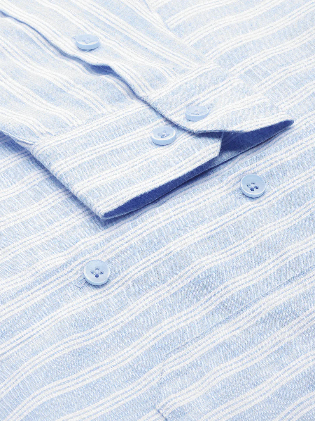 Jainish Men's Cotton Striped Formal Shirts ( SF 795Light-Blue )