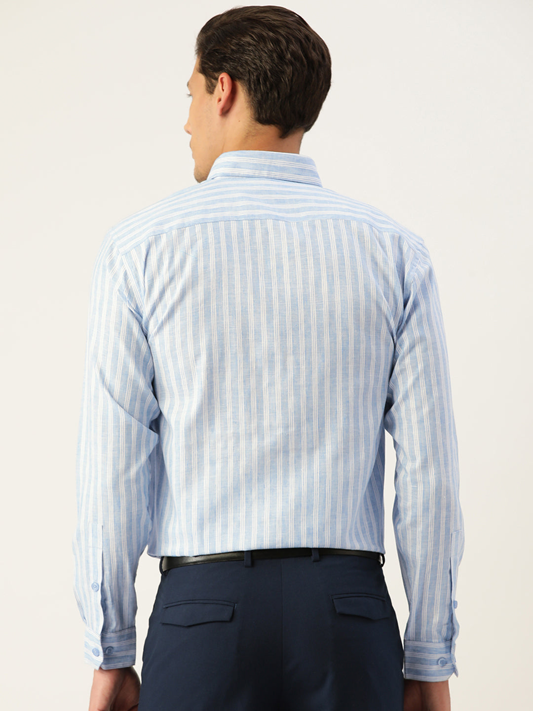 Indian Needle Men's Cotton Striped Formal Shirts