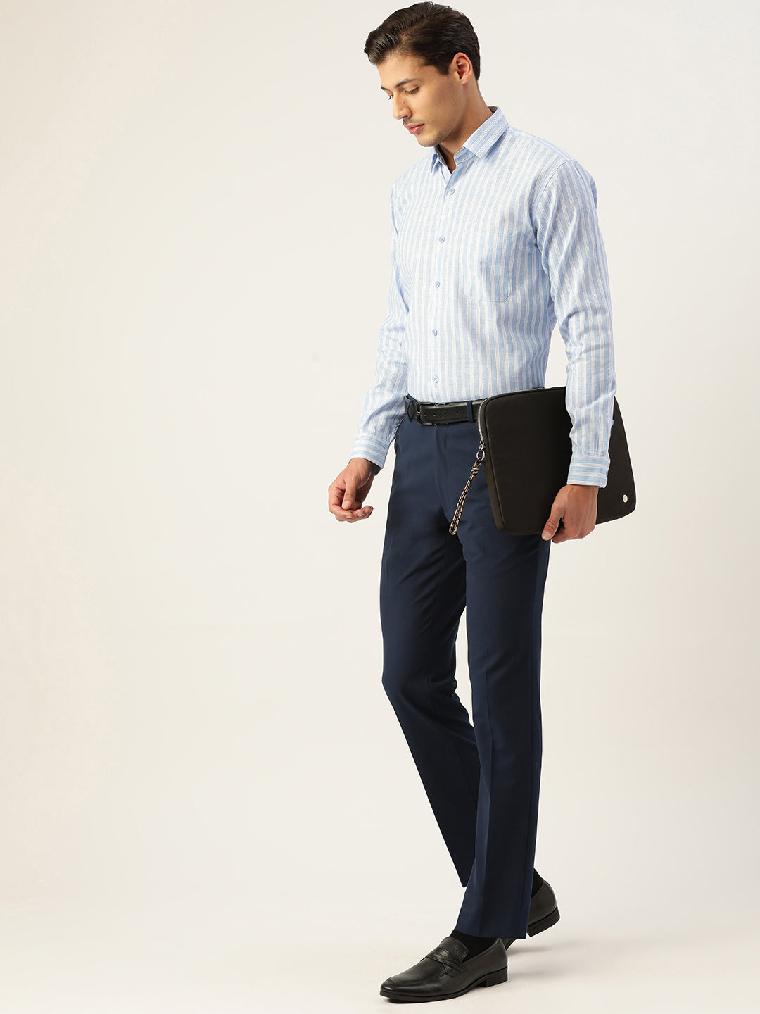 Indian Needle Men's Cotton Striped Formal Shirts