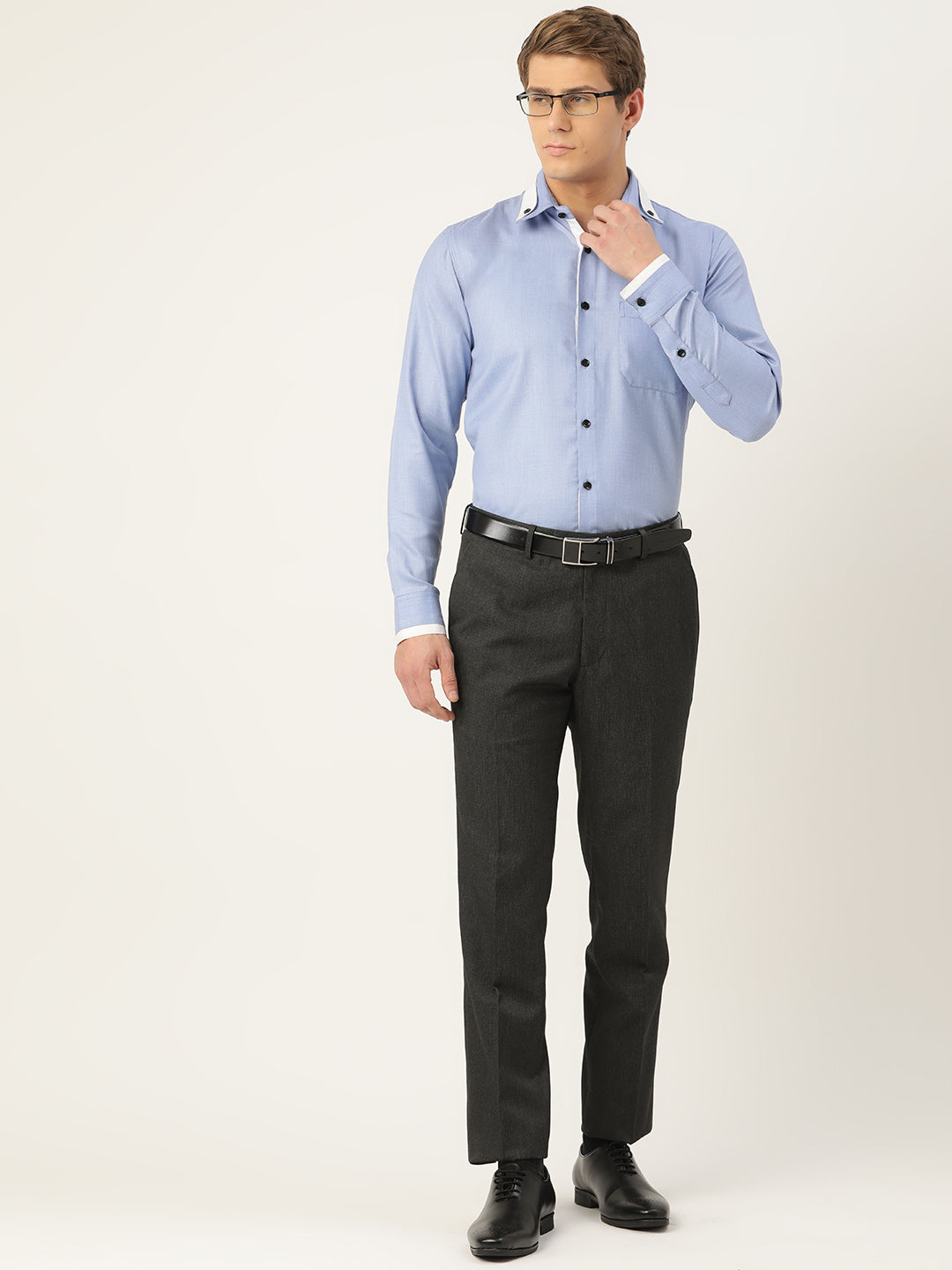 Indian Needle Men's Cotton Solid Formal Shirts