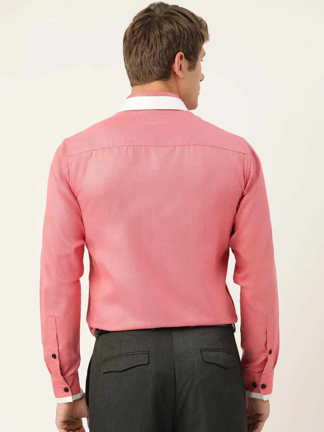 Jainish Men's Cotton Solid Formal Shirts ( SF 796Red )