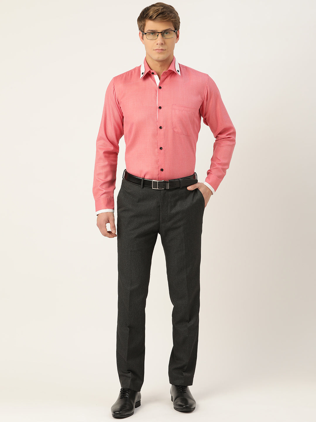 Indian Needle Men's Cotton Solid Formal Shirts