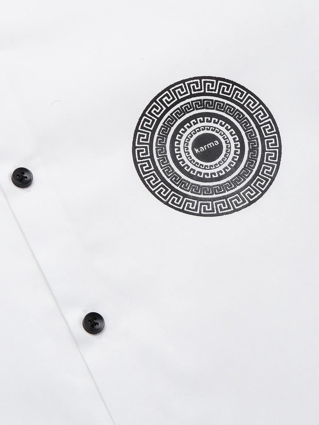 Jainish Men's Cotton Printed Formal Shirts ( SF 807White )
