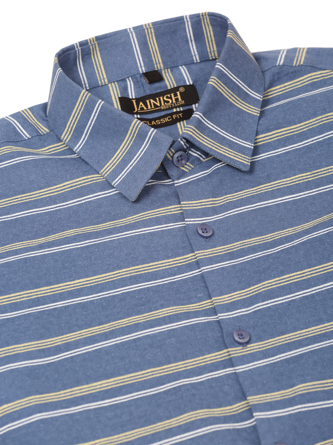 Indian Needle Men's Cotton Striped Formal Shirts