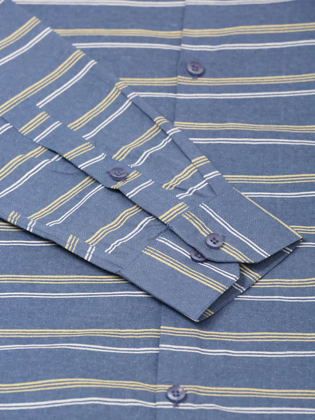 Jainish Men's Cotton Striped Formal Shirts ( SF 820Blue )