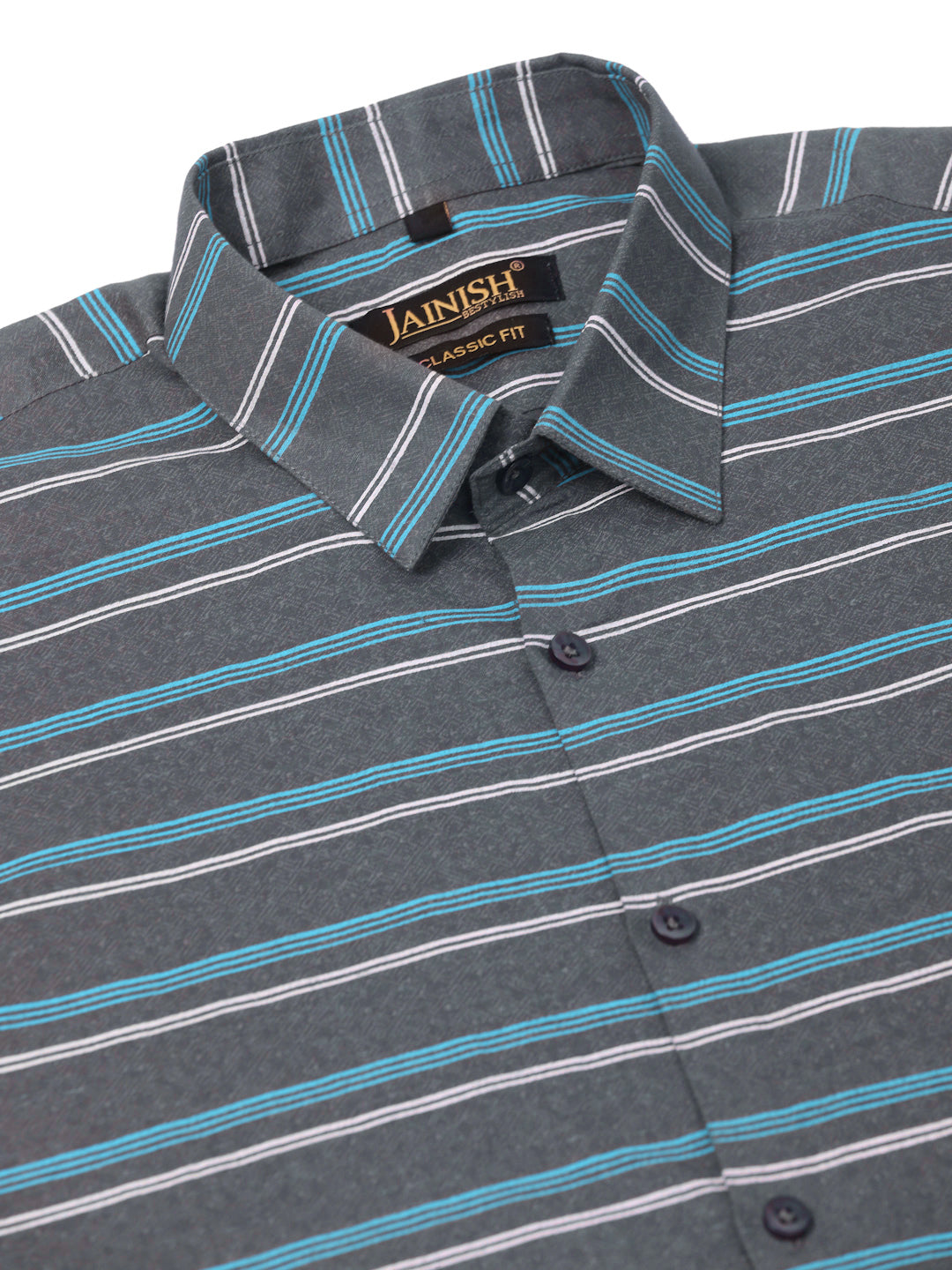 Indian Needle Men's Cotton Striped Formal Shirts