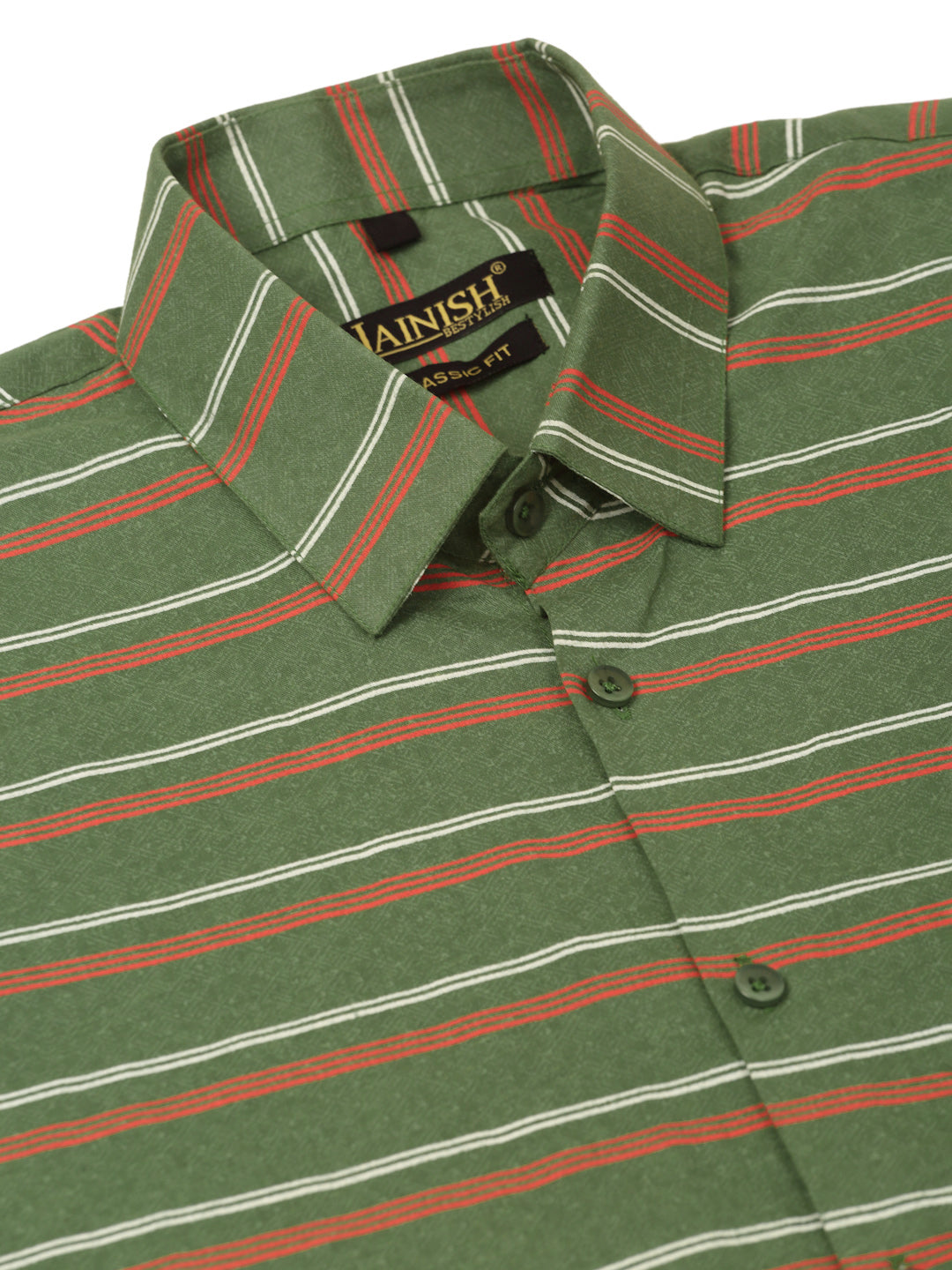 Indian Needle Men's Cotton Striped Formal Shirts