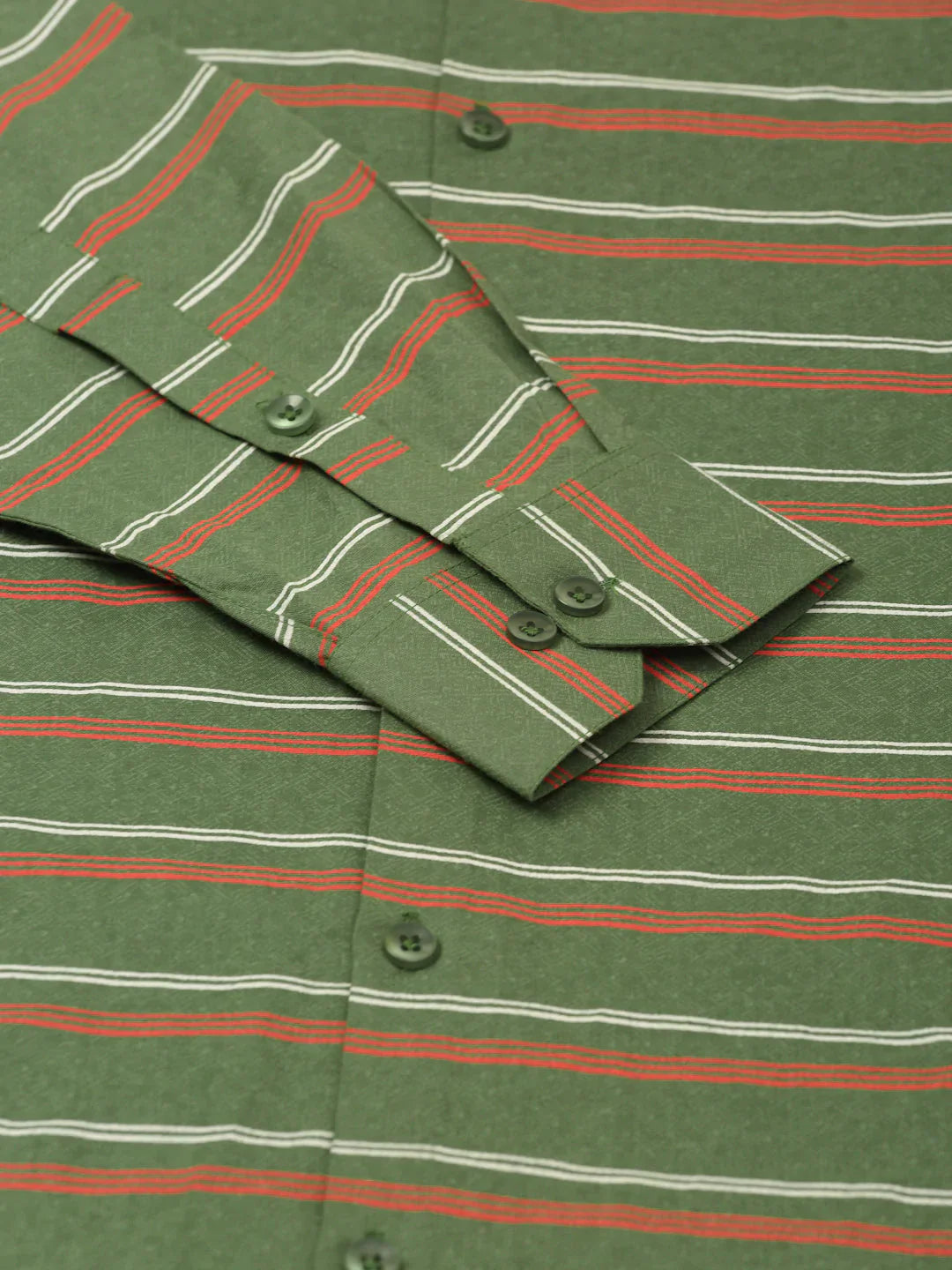 Jainish Men's Cotton Striped Formal Shirts ( SF 820Olive )