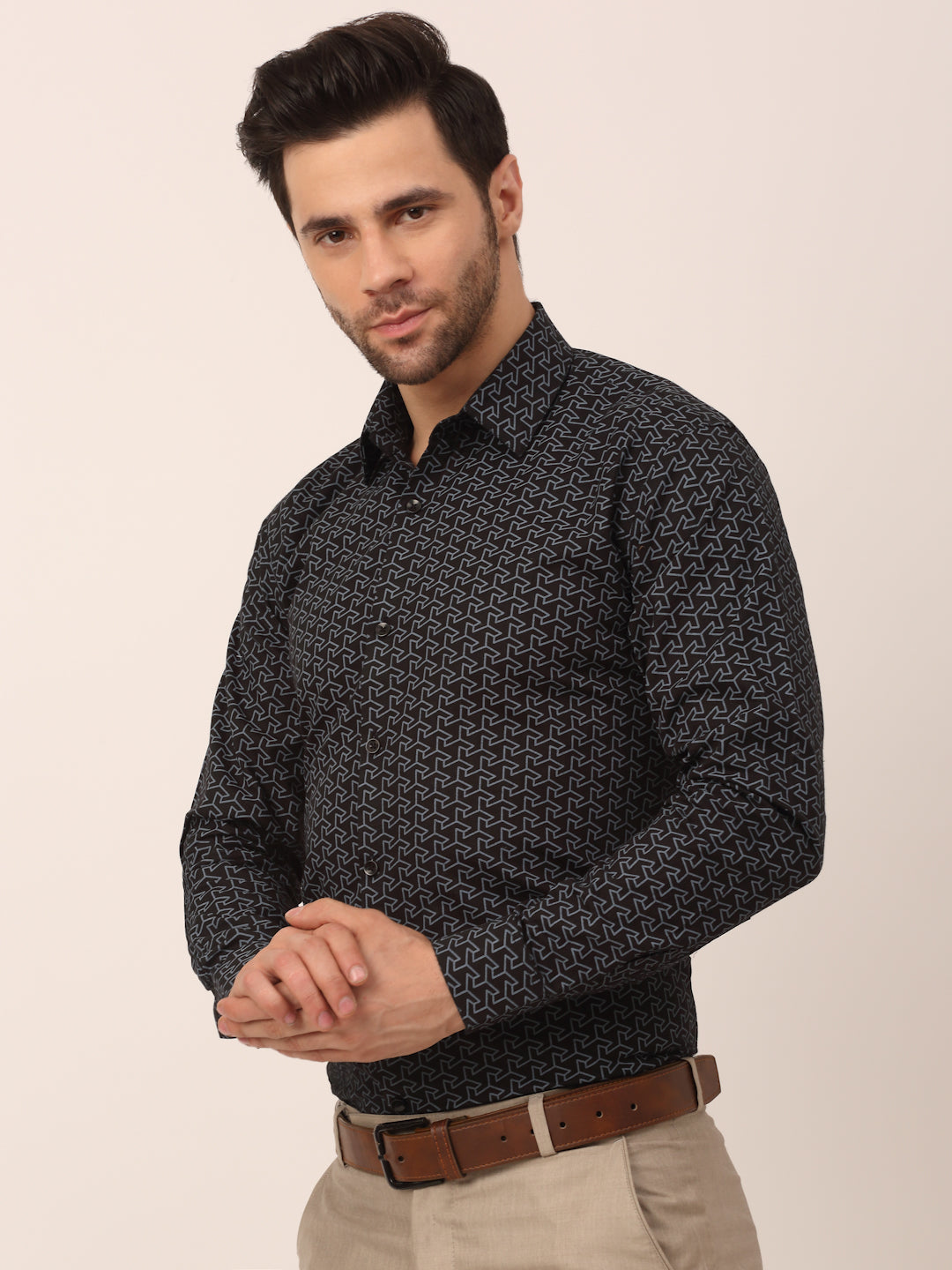 Indian Needle Men's Cotton Printed Formal Shirts