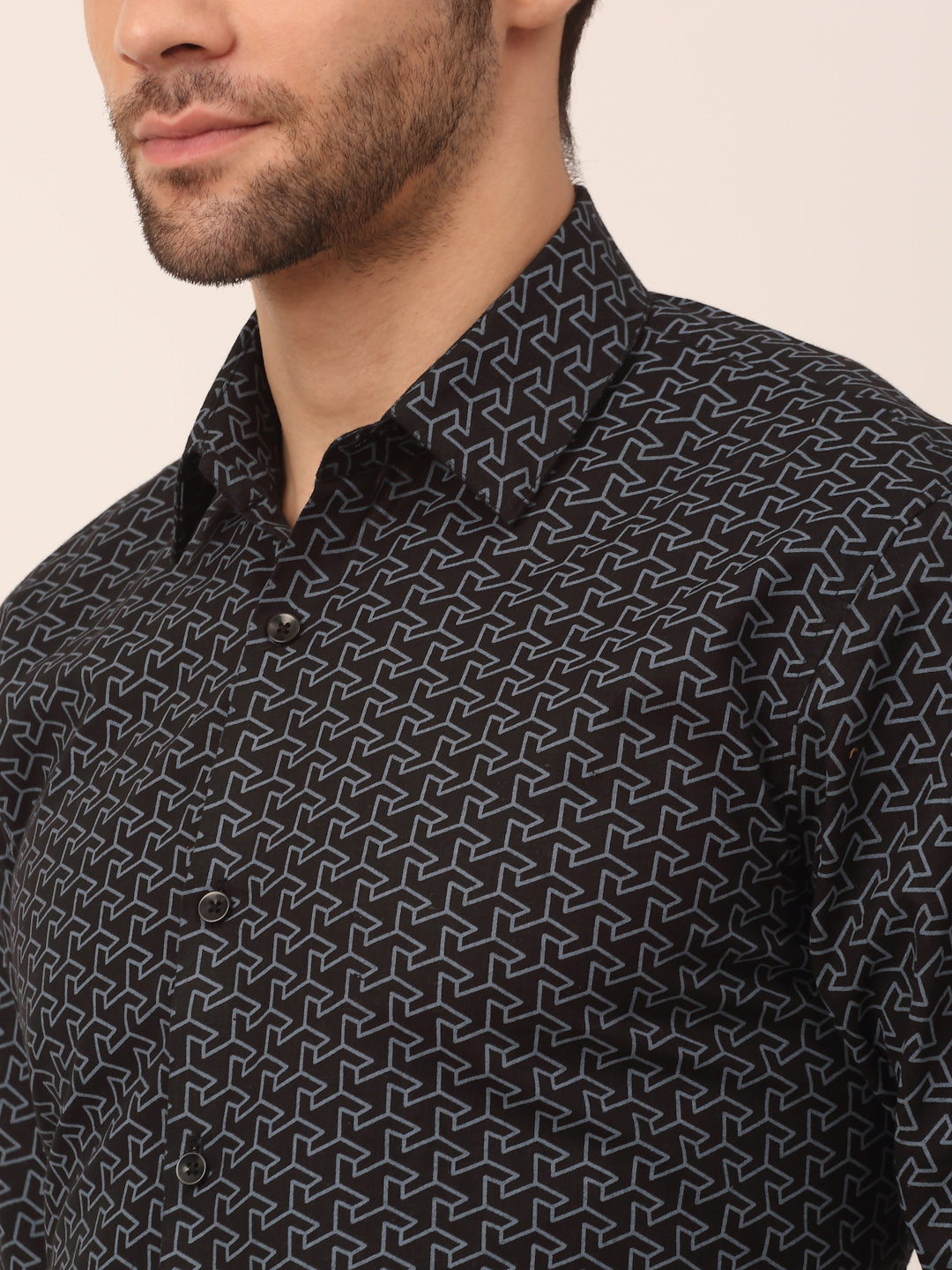 Indian Needle Men's Cotton Printed Formal Shirts
