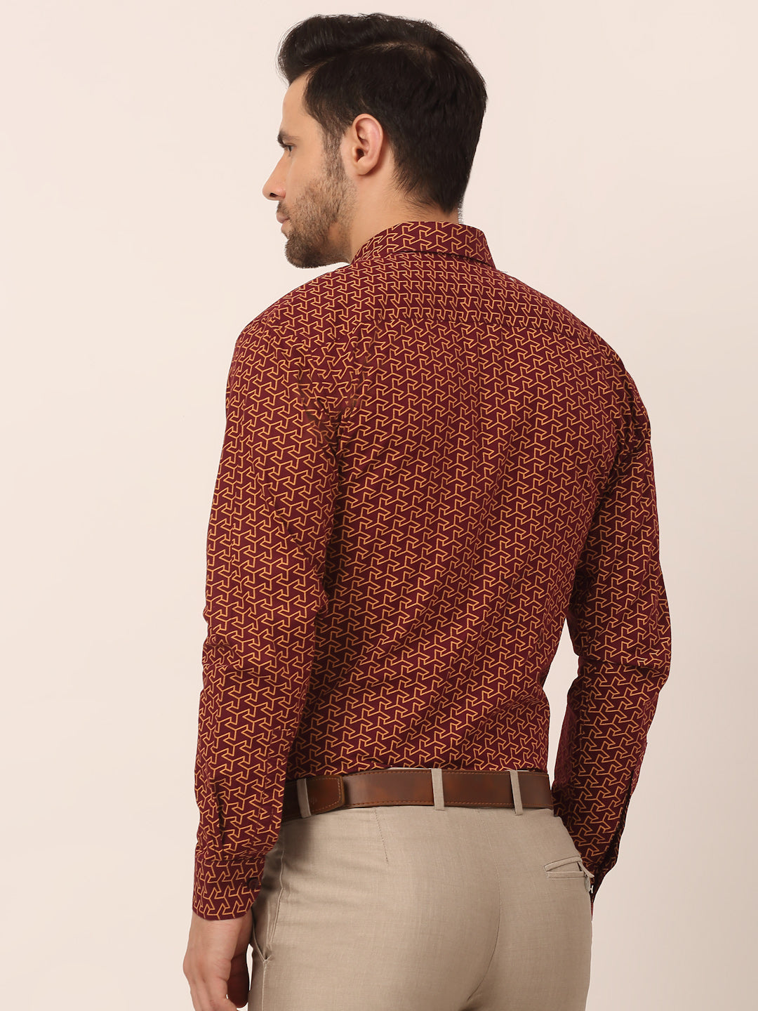 Indian Needle Men's Cotton Printed Formal Shirts