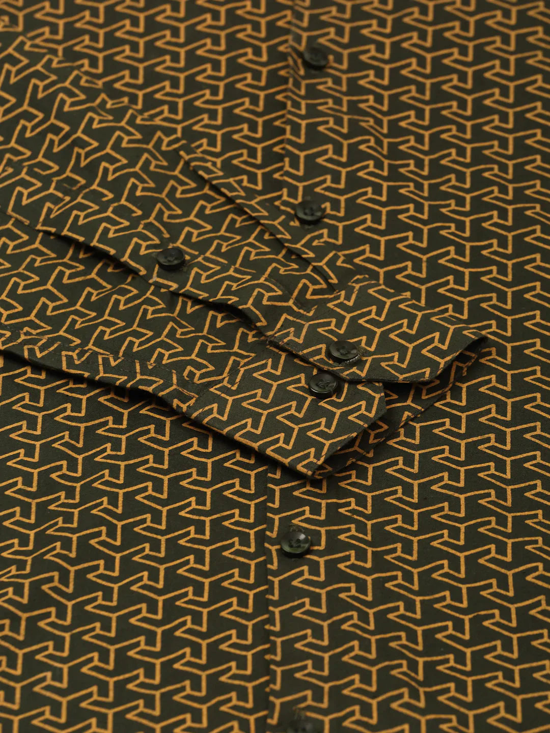 Jainish Men's Cotton Printed Formal Shirts ( SF 821Olive )
