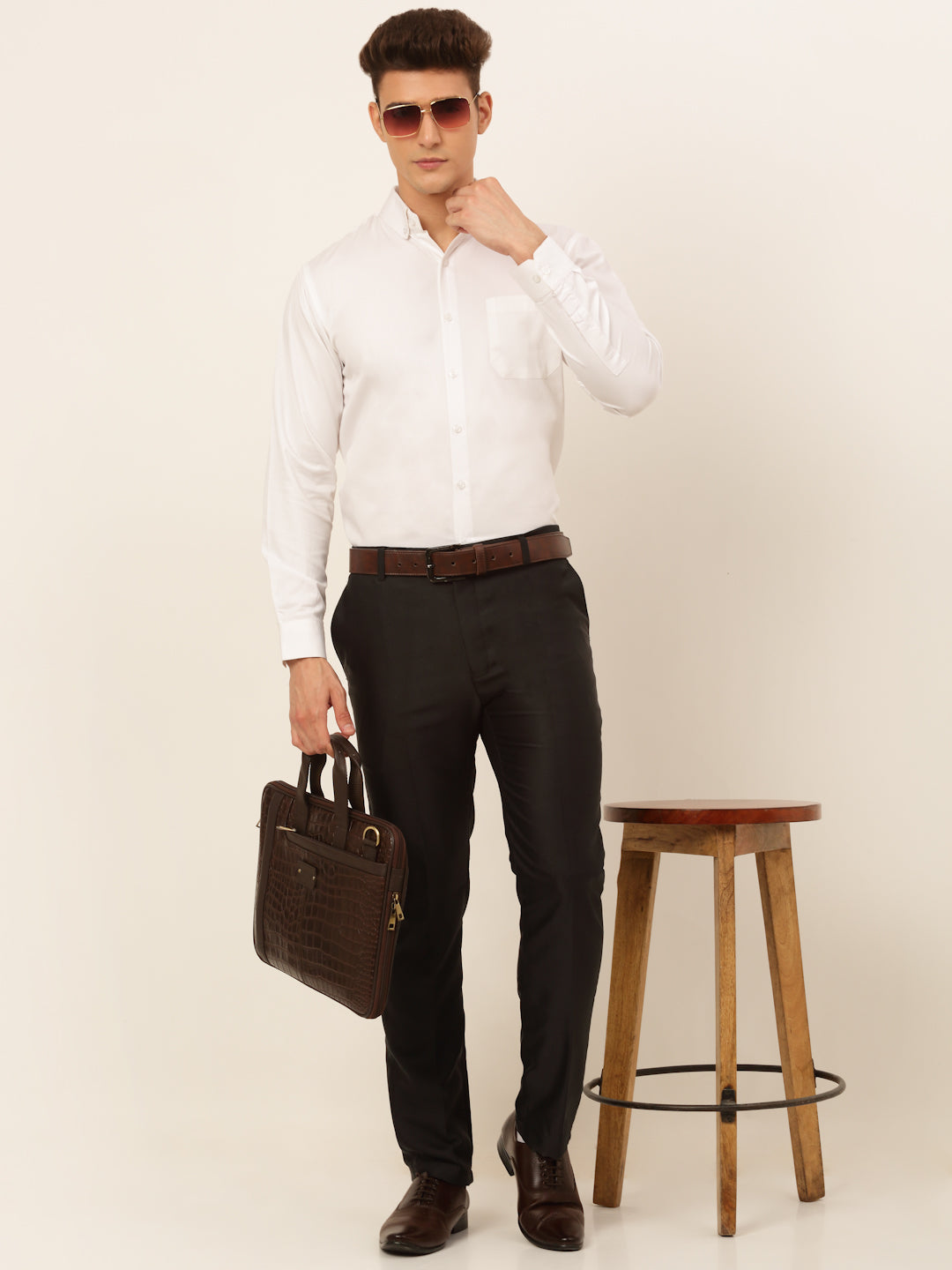 Indian Needle Men's Cotton Solid Formal Shirt's